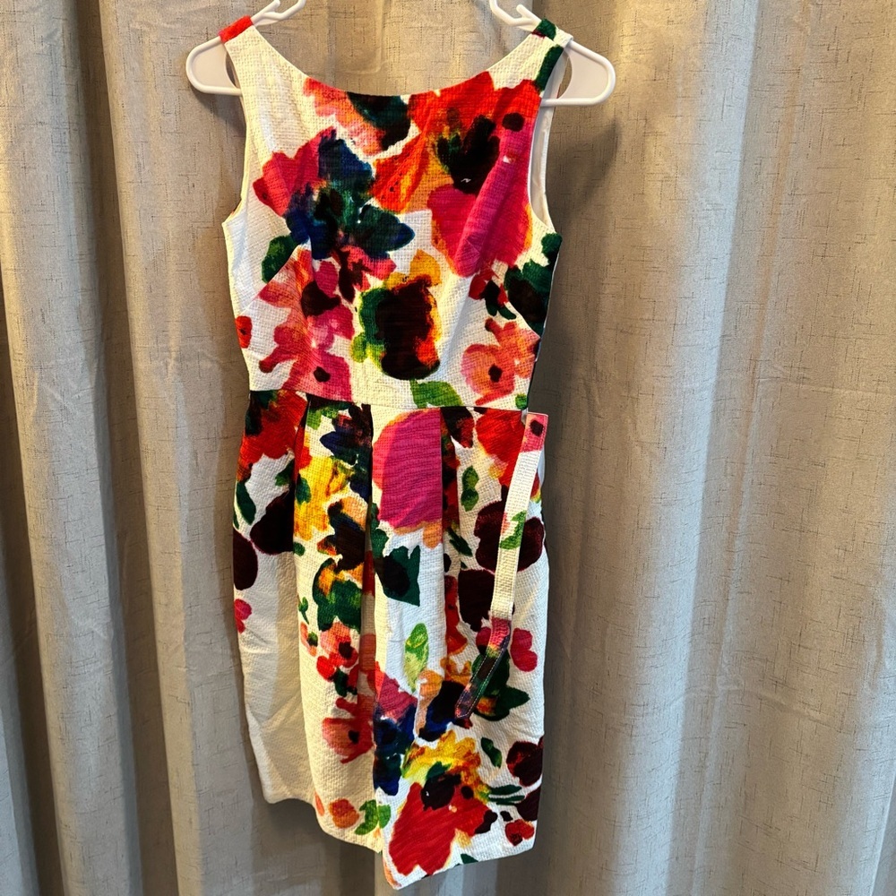 ELIZA J | 0 | Watercolor Floral A-Line Cocktail Belted Sheath Shift‎ Dress